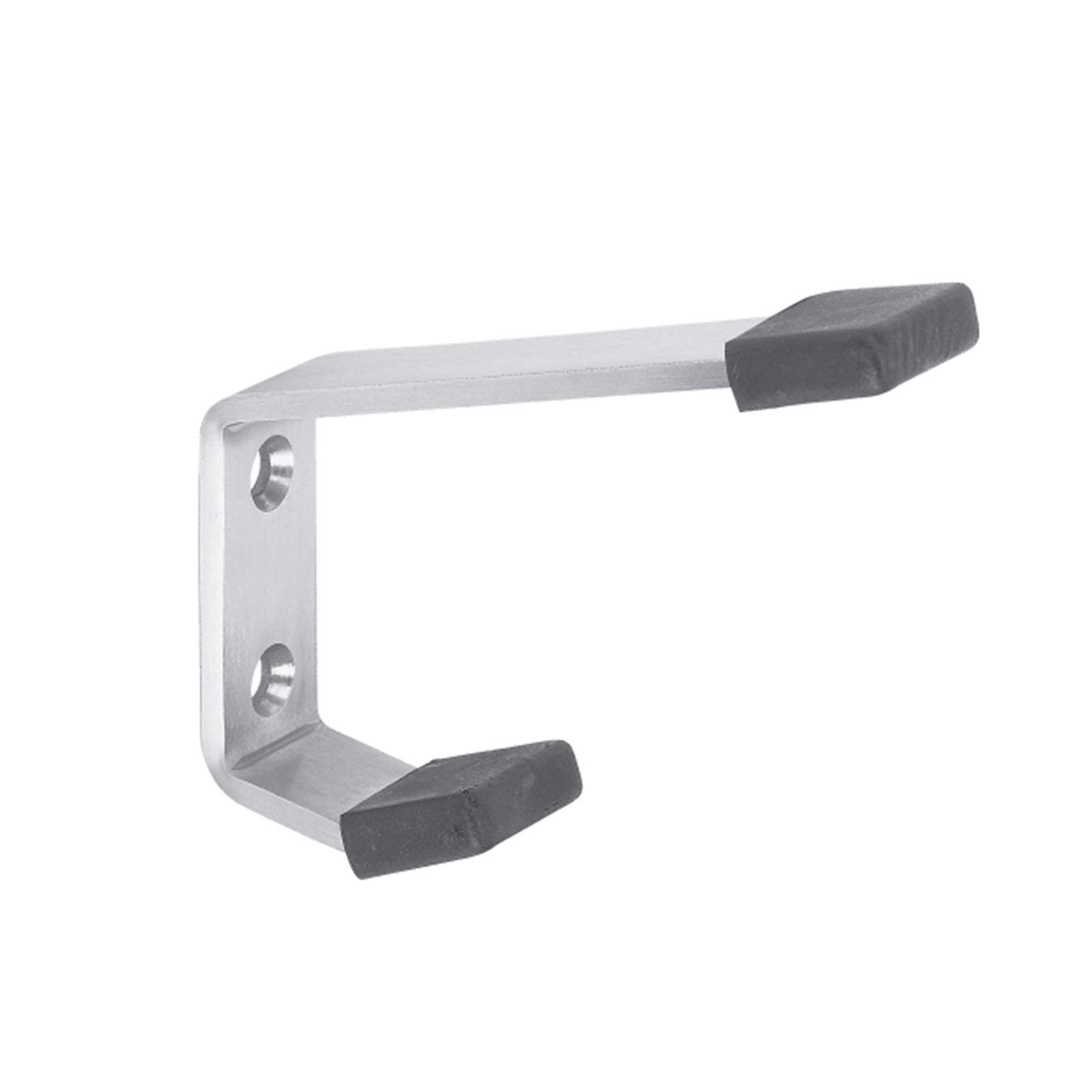 Cubicle Coat and Hat Hook with Buffers in Satin Stainless Steel