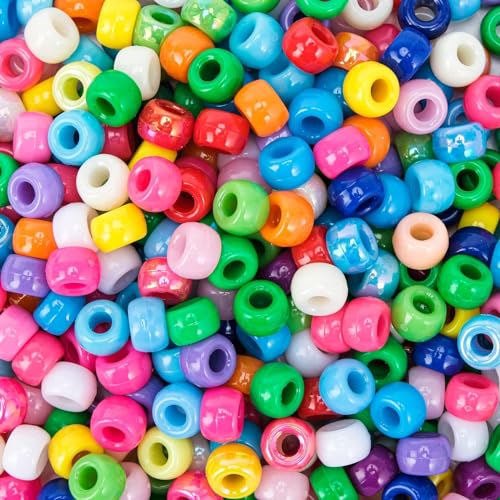 1500 Pezzi Perlas de Agujero Grandes I LOVE MOM DIY 6x9mm con Cuentas de 24 Colores para Manualidades Perlas para Joyas de Bricolaje