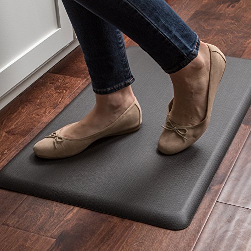 Newlife By Gelpro Anti-Fatigue Designer Comfort Kitchen Floor Mat Stain Resistant Surface With 5/8” Thick Ergo-Foam Core For Health And Wellness 18X30 Sisal Black #TOP7