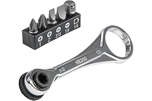 Klein Tools 65200 5-Piece Mini 24 Bit Adaptable Ratchet Set for Tight Spaces