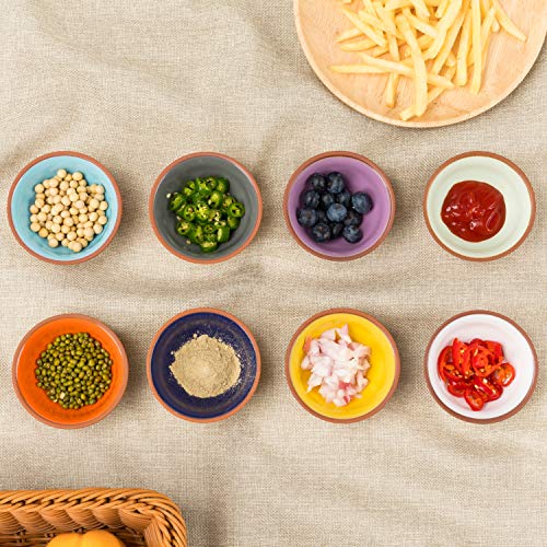 Deecoo 3.5 Oz Terracotta Pinch Bowls, Ceramic Dip Mini Bowls Set Soy Sauce Dish/Bowls, Condiments Server Dishes - Good For Ketchup, Soy Sauce, Bbq And Other Party Dinner (Set Of 8) #TOP3