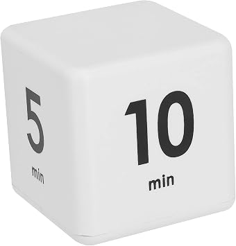 Adjustable Volume Timer Cube | 15 20 30 60 Minute Gravity Sensor Flip Timer for Study Workout Kitchen & Time Management 1-3-5-10 Minutes