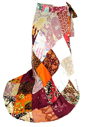 Terrpain Trading Ltd Women Patchwork Hippy Festival Bright Boho Multicoloured Gipsy Skirt OneSize 4024