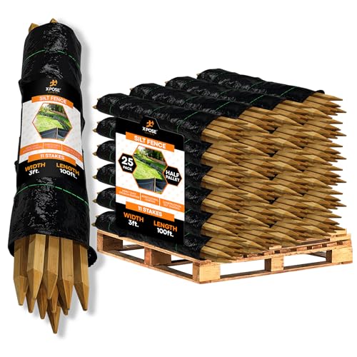 Xpose Safety Silt Fence 3' x 100' with 11 Stakes