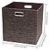 Posprica Storage Basket Bins,13×13 Foldable Storage Boxes Containers for Closet Organizer Shelf Cabinet Bookcase,Thick Fabric Drawer with Shimmer,4pcs,Brown