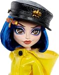Monster High Skullector Doll, Coraline Collectible in Yellow Raincoat with Dress and Accessories Like Rag Doll, Cat Figure, and Doll Stand