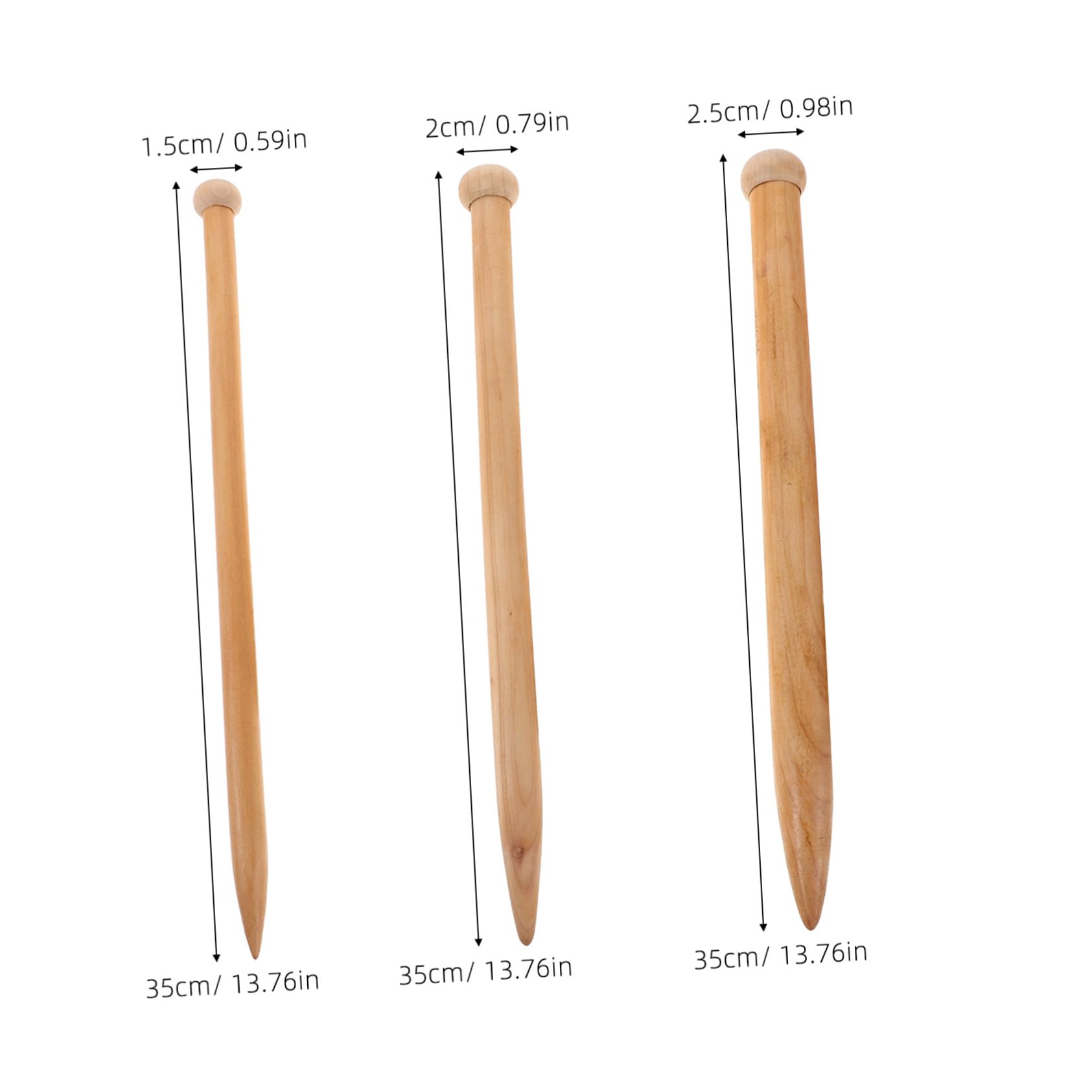 HAPINARY 6 Stück Teiliges Jumbo Holz Stricknadeln für Dicke DIY Decken Handstricknadeln Robust Ergonomisch für Anfänger Effizientes Stricken Winterliche Häkelbedarf