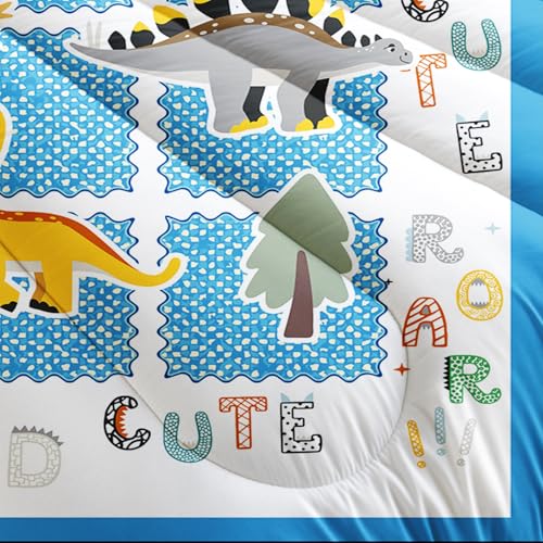 Image of Kids Full Size Bed Comforter Set Dinosaur,Boys Full Size Bedding Set Dinosaur,3-Piece Comforter Set