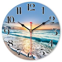 VIKMARI Beach Wall Clock Battery Operated 8 Inches Blue Ocean Coastal Home Decorative Beautiful Sea photo VIKMARI Beach Wall Clock Battery Operated 8 Inches Blue Ocean Coastal Home Decorative Beautiful Sea