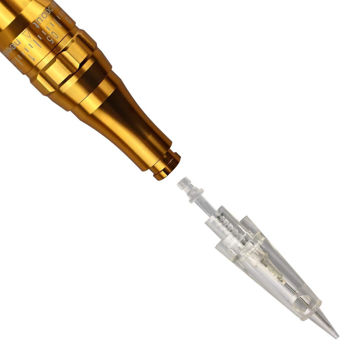 20 Uds Agujas de Micropigmentacion Desechables de Maquillaje Permanente Bayoneta 1P/2P/3P/5P/3F/5F/7F (1P-0.18mm)