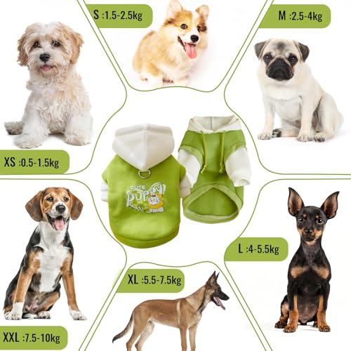 Chihuahua Kleidung, FainFun Hundebekleidung, Hunde Weihnachtspullover, Hunter Hundepullover, Schützt das Gesicht Ihres Hundes oder Ihrer Katze, mit Schlepplöchern (Weiß Grün, M)