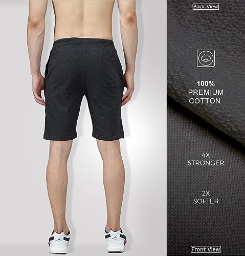 Image of Sleepynuts Regular Fit Terry Cotton Plain Shorts for Men