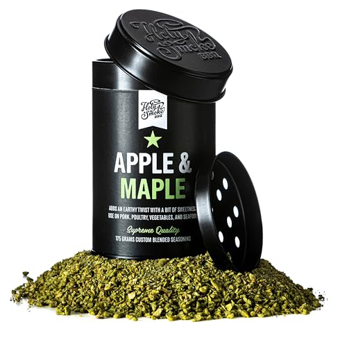 BBQ Rub Apple & Maple Rub Barbecue Naturel à la Pomme et à l'Érable Assaisonnement pour Viande Volaille Poisson Légumes Mélange d’Épices BBQ 175g
