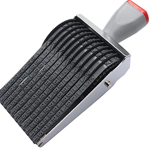 Zeng Sello de numeración Oficina 11 Bandas 5 x 4.5mm De Caucho A Z 26 letras/0 9 (10Números) Números Sello Gris/Negro  sello alfanumérico inglés Tamaño de impresión 5 x57 mm