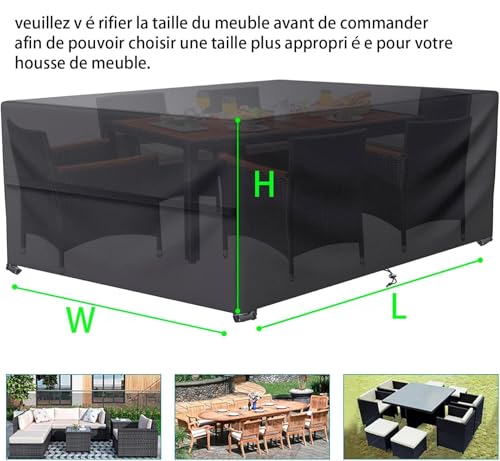 Bâche de protection extérieur imperméable 420D pour table 350cm - 4