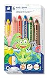 3in1: Bunt-, Wachsmal- und Aquarellstift in einem für Papier, Karton, Glas und viele weitere, sogar für dunkle Oberflächen