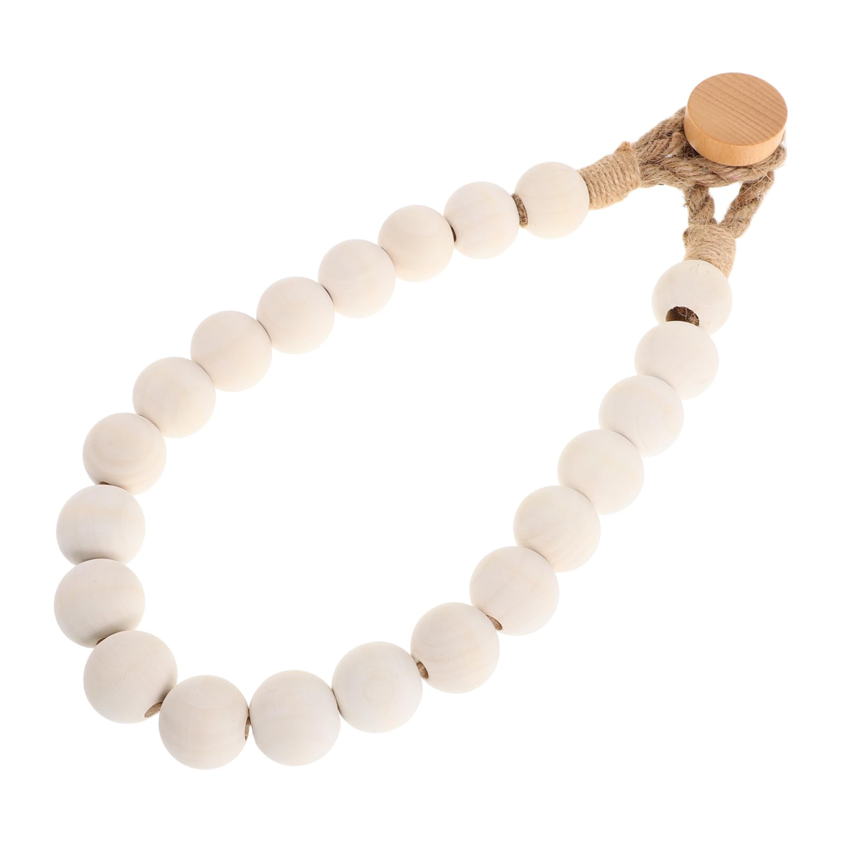 Garneck Stylish Rope Wooden Bead Toilet Paper Holder Wall-Mount Paper Towel Stand for Modern Decor