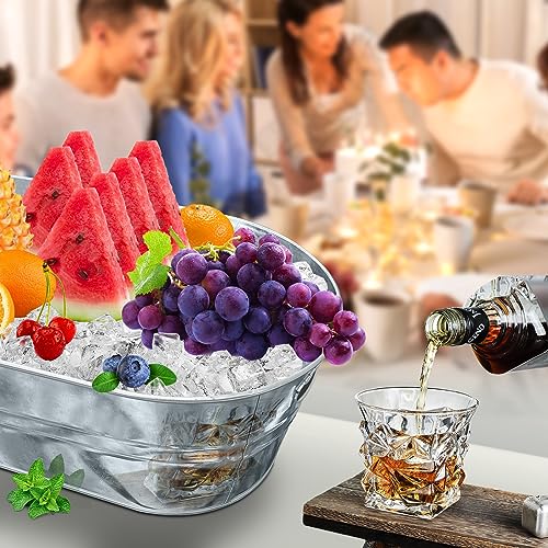 Ruizhihu GALVANIZED TUB With Carry Beer Drink Storage Cooler Metal Beverage Ice Tub Galvanized Ice Buckets thumb #5