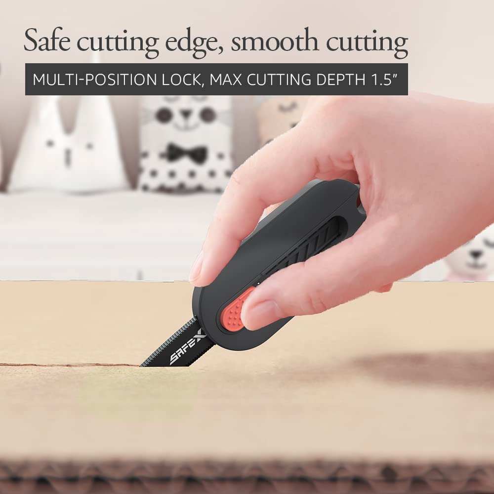 Amazon.co.jp: SAFEX Cutter, For Cardboard, Logistics-kun, Fluorine  Replacement Blades, 2 Pieces, Total Length: 2.4 inches (6 cm), Black (10) :  DIY, Tools & Garden