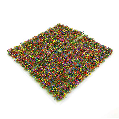 War World?Scenics 100 x Touffes Autocollantes du0092Herbe Statique - Fleurs Mixtes, 4mm - Diorama Maquette Pelouse Modélisme Ferroviaire Artificielle Miniature Scénographie