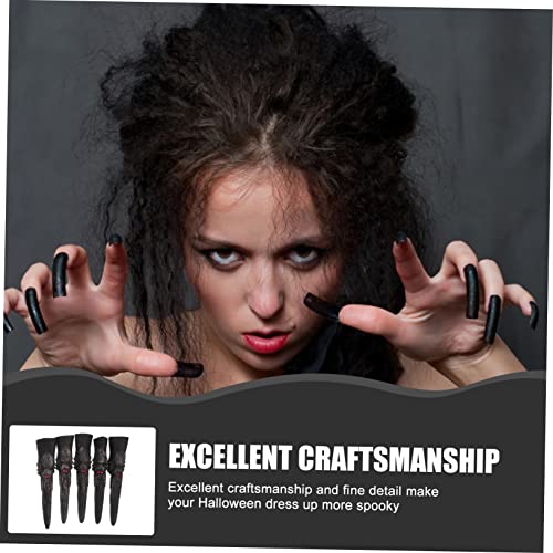 Totority 30 Peças Conjunto Unhas Bruxa Unhas Postiças Adereços Halloween Dedo Falso Assustador Unhas