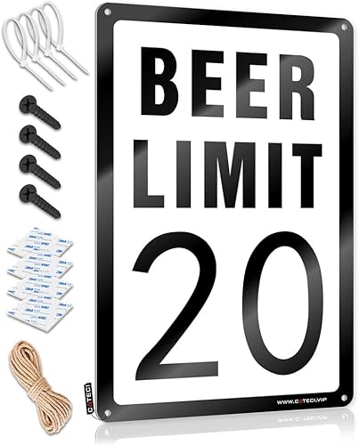 Funny Kitchen Retro Metal Tin Sign Beer Limit 20 Sign Playroom Decor Funny Kitchen Decor (Size 30X40CM)