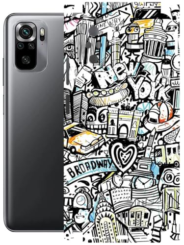 Image of AtOdds - Full Body Back Screen Guard Protector Film - Lamination Wrap Skin Sticker Compatible with REDMI Note 10 | Scratchproof Matte Finish (Graffiti 26)