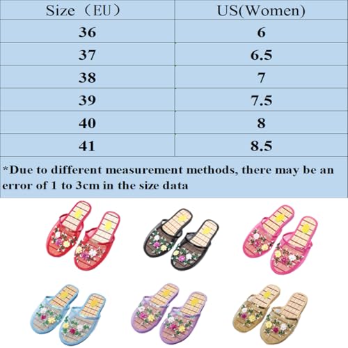 Chinese Slippers for Women, Bamboo Chinese Mesh Sandals, Mesh Floral Slippers2