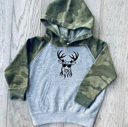Youth Toddler Camo Hoodie Cool Deer Boys Sweatshirt Funny Sunglasses Kid Child Gift Soft Grey Hunting Shirt Gift2