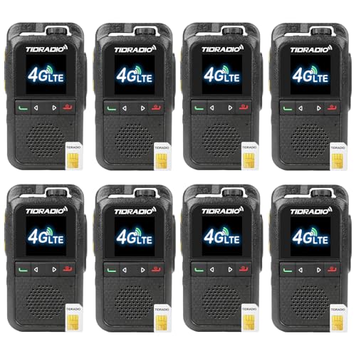 Image of TIDRADIO TD-G100 Rapid Unlimited Range 4G LTE PoC Radios Long Range Walkie Talkies with SIM Cards, Nationwide PPT Two Way Radios, Global Walkie-Talkie for Family, Logistics,Construction site,8 Pack
