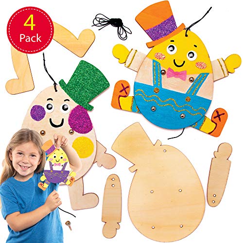 Baker Ross Easter Egg Man Wooden Puppet Kits , Wooden Template for Children