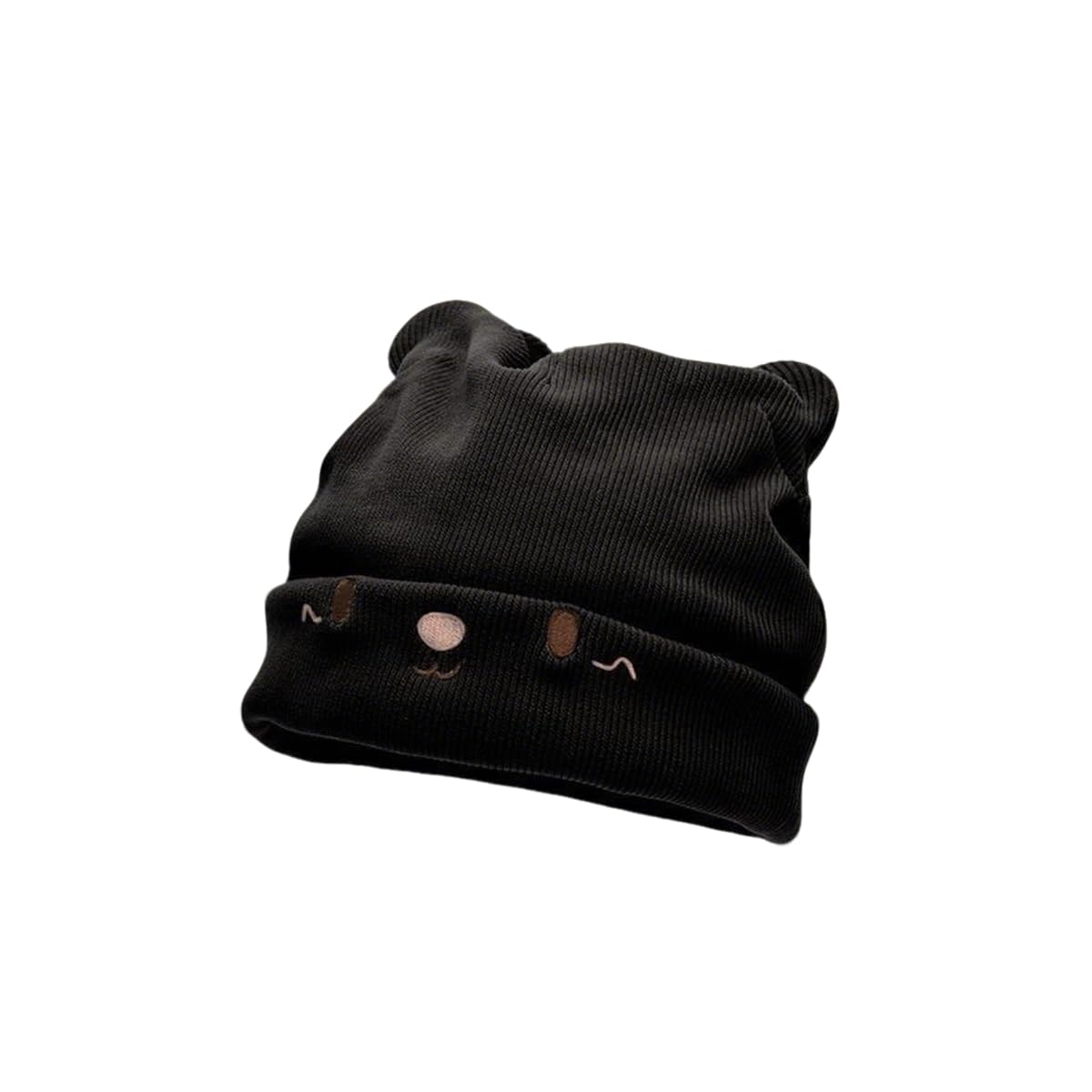 Gorros de punto para mujer de invierno con gorras de forro polar, gorro de invierno fino para hombre, diseño de orejas de gato, gorra deportiva para senderismo, 54-59 cm
