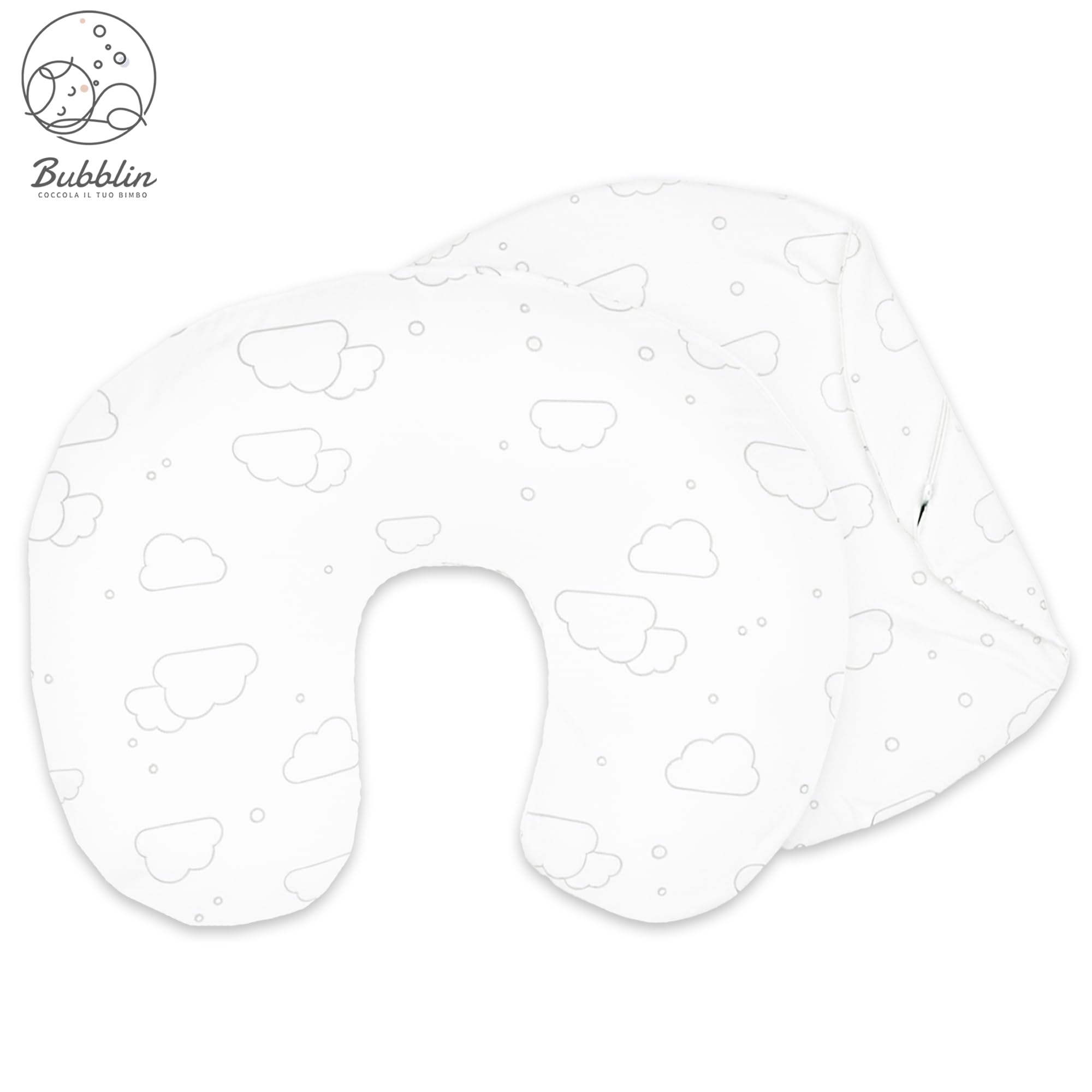 Housse de Coussin pour Allaitement 100% Coton avec Fermeture Discrète (Housse de Coussin pour Allaitement, Étoile) (Housse de Coussin pour Allaitement, Nuage)