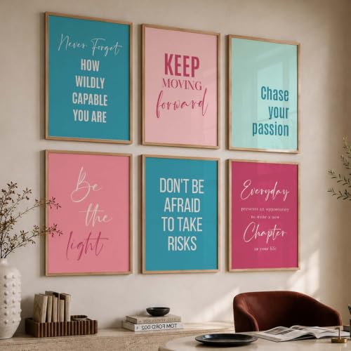 Image of kotart - Quotes Frames for Wall Decor - Motivational Photo Frame for Wall Decoration - Quotes Poster with Frame for Room and Office - Set of 6 (J)