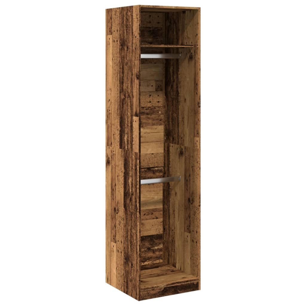vidaXL Wardrobe, Closet for Bedroom, Clothes Storage Organiser with Hanger Bar, Clothes Cupboard, Armoire, Modern Style, Old Wood Engineered Wood