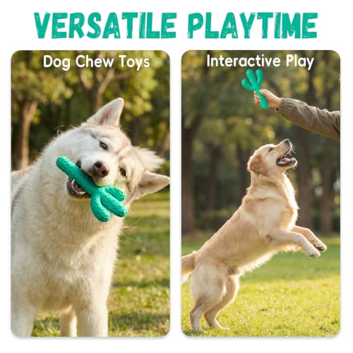 Image of MewaJump Dog Chew Toys, Durable Rubber Dog Toys for Aggressive Chewers Blue