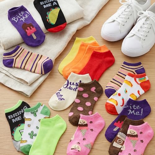 Image of Tipi Toe Women's 20 Pack Colorful Low Cut Socks - Lightweight, Breathable Design for All-Day Comfort Sizes 9-11 /10-13