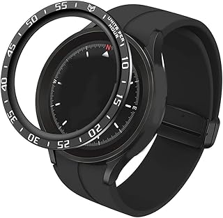 ULTECHNOVO Anel Da Moldura Do Relógio Protetor Da Moldura Do Relógio Capa Da Moldura Do Smartwatch Compatível Galaxy Watch5 Pro Moldura Protetora Anti-Riscos (Preto)