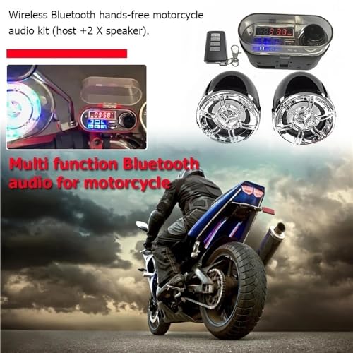 Parlante para Manubrio de Moto 12V con Radio FM y Control miniatura 3