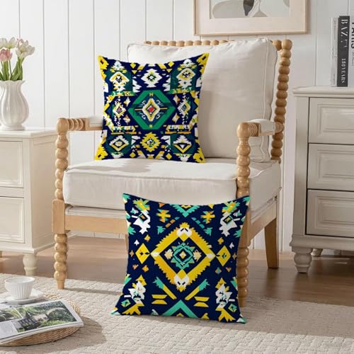 Taie oreiller bleu foncé et housse coussin 60x60cm imperméable velours - 4