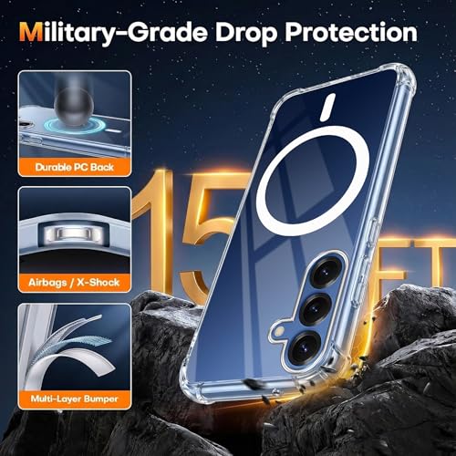 Image of Jkobi Shockproof Crystal-Clear Back Cover for Samsung Galaxy S25 (Magsafe Wireless Support | Drop & Camera Protection | Hard Polycarbonate)