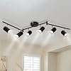 GORDNWE Track Lighting Fixtures, Black Track Light with Adjustable Track Heads, Directional Ceiling Spotlight for Kitchen, Office, Dining Room, Closet, Studio (6-Light GU10 Nickel)