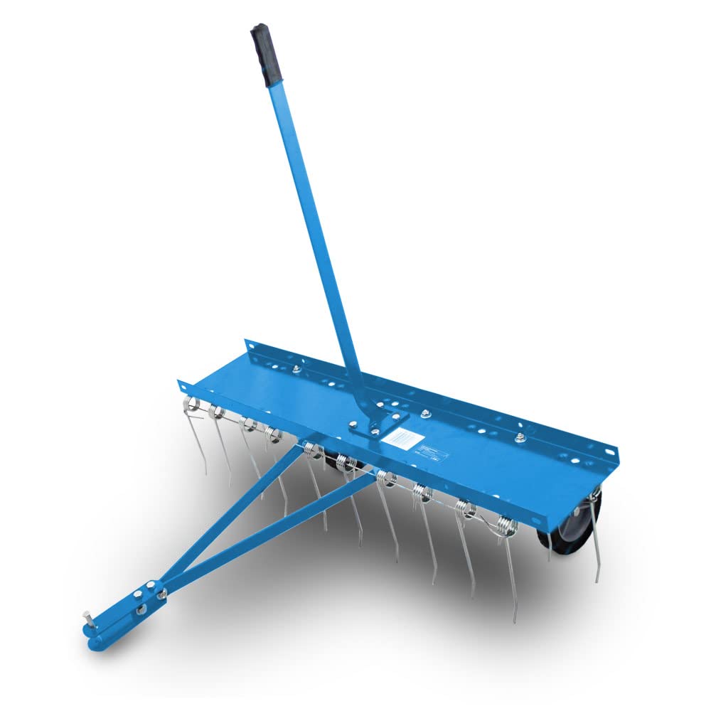 Bituxx Rasenstriegel Vertikutierer Rasenkamm Rasenlüfter Rechen Entmooser für Rasentraktor oder ATV 102cm