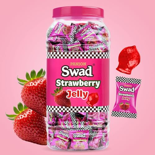 Image of Jelly Candy, Soft & Chewy Assorted Sweets, 640g Jar (Strawberry)