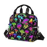 VIELEGELD Mushroom Lunch Bag, Reusable Lunch Box Insulated Meal Tote for Kids Women Men Cooler Bag w