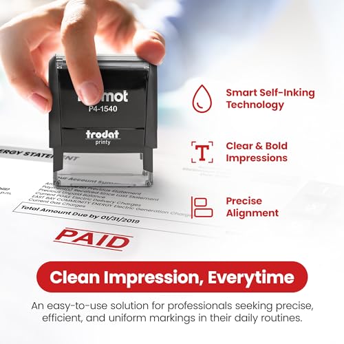 Promot Paid Stamp Self Inking - for Office, Accounts Payable Stamp - Rubber Stamps for Retail Use, Red Ink, Self Inking for Business Supplies, Paid Stamper - Image 4