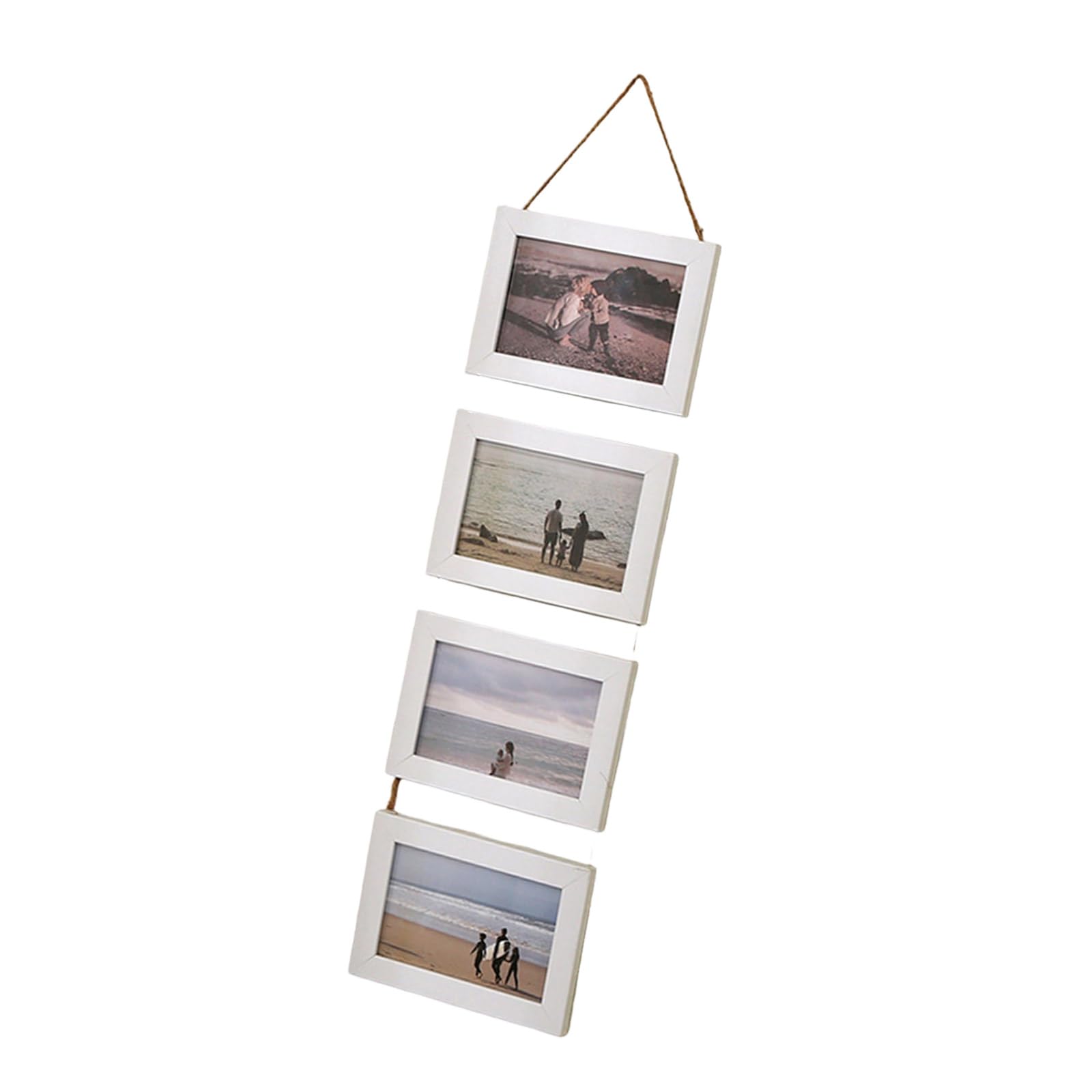 Hanging Collage Frame Wall Decor 4x6 Picture Opening Rustic Wood Frame with Rope Wall Collage Frame