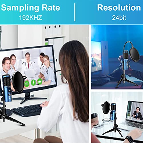 Vecksoy USB-Mikrofon Computermikrofon PC-Kondensatormikrofon Mit 1,8 Meter Kabel Für Podcast, Studio, Skype, Streaming… – Bild 5
