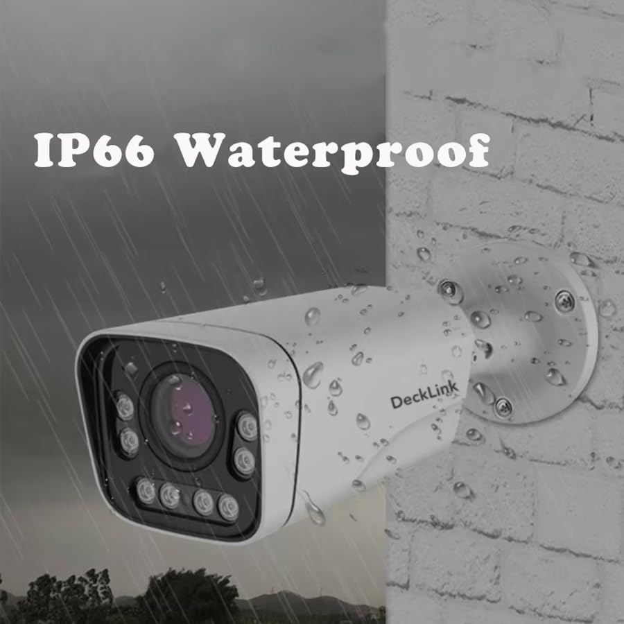 Image of DeckLink IP 5MP 8 CCTV 10X Optical Zoom Lens Camera 4k NVR Full Set Metal Body Audio Mic Inbuilt, Poe 8+2 Full Giga 1000Mbps Switch, Cat6 Cable with 2Tb Surveillance Hard Drive and All Accessories