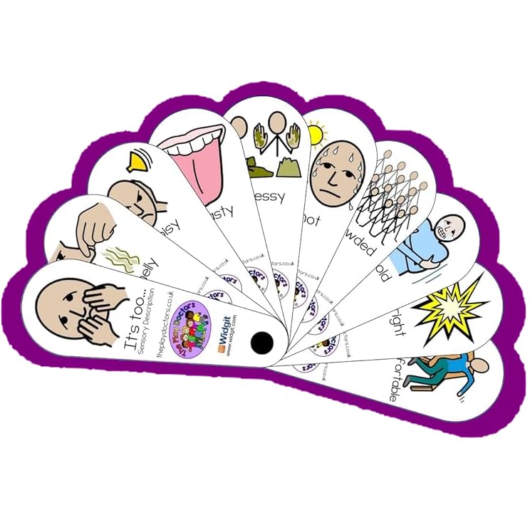 The Play Doctors It’s Too Sensory Description Fan on Keyring - ASD/Autism/SEN Social Communication Aid for Children